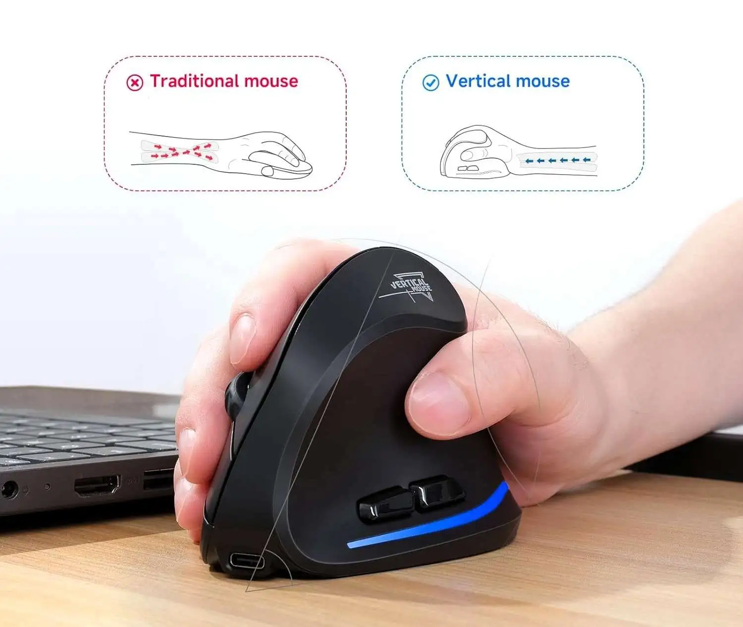 Ratón vertical ergonómico